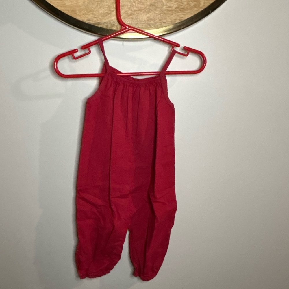 Vibrant Red Kids Romper